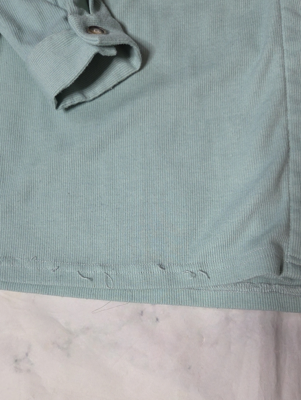 Pink Lily Mint Ribbed Button Front Top - Picture 3 of 8